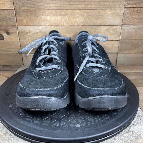 Dansko Womens Sz 8 /38 Elaine Sneakers Shoes Black Suede Lace Up Slip Resistant - Picture 2 of 10